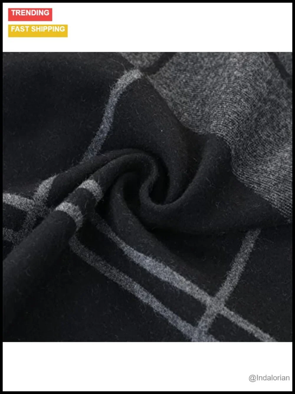 Plaid Tassel Scarf Winter Warm Soft Long Men's Scarf